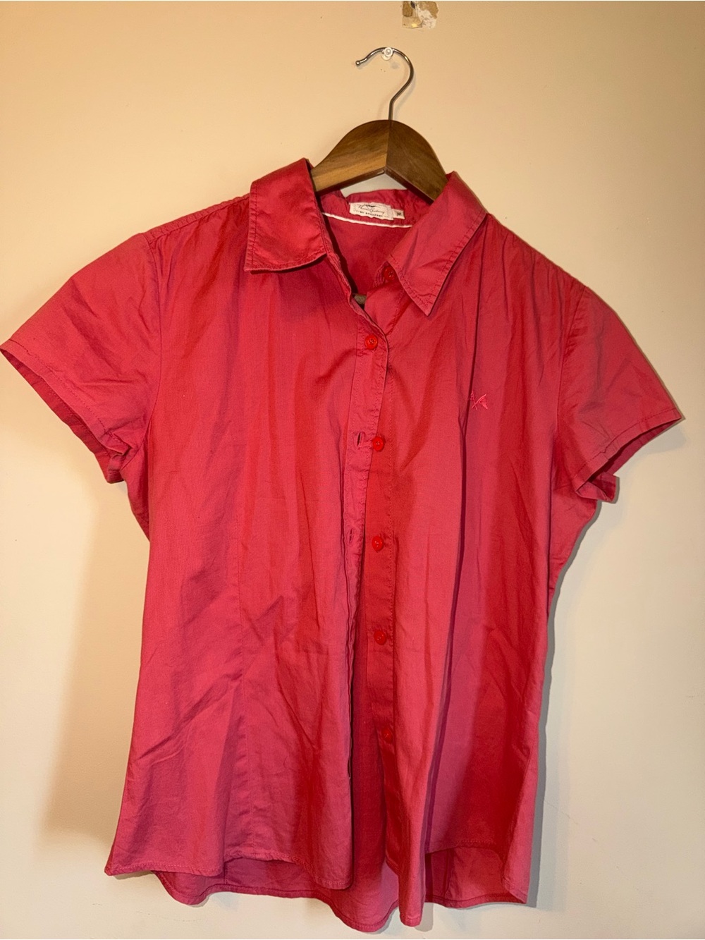 Vintage Thomas Burberry’s Short-Sleeve Button-Up Shirt in Red
